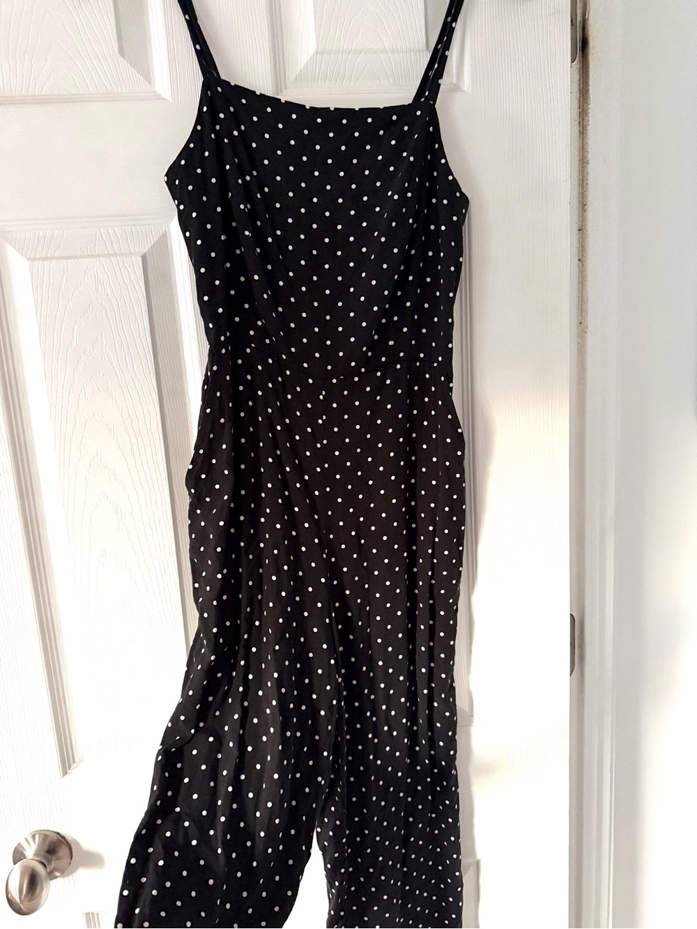 Old Navy Black & White Polka Dot Jumpsuit w/ Spaghetti Straps, Women’s XS